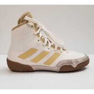 Adidas White Vegas Gold Tech Fall 2.0 Wrestling Shoes FZ5387 Youth Size 2.5Y